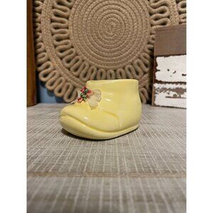 Vintage porcelain, yellow, baby shoe Rubens Originals